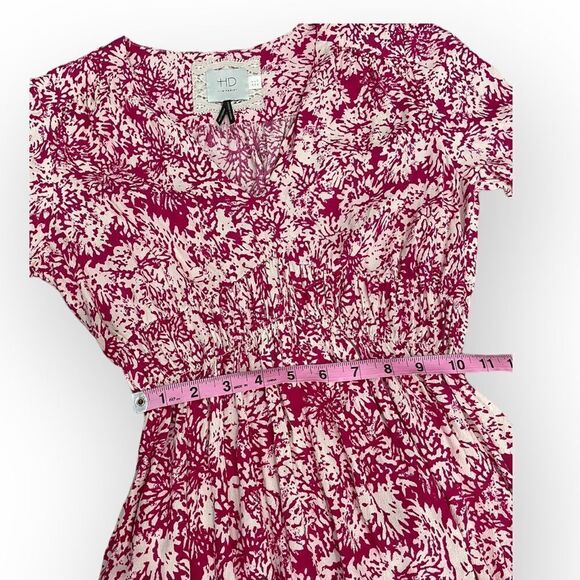 Anthropologie HD In Paris Pink and White Dress Size 0 - Picture 3 of 8
